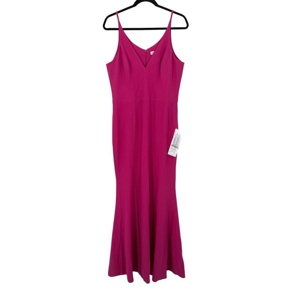 Dress the Population dress Iris Slit crepe gown pink size Large L - Picture 1 of 5